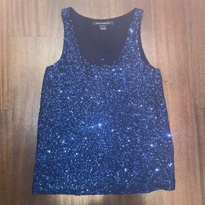 Midnight blue sequined sparkly top